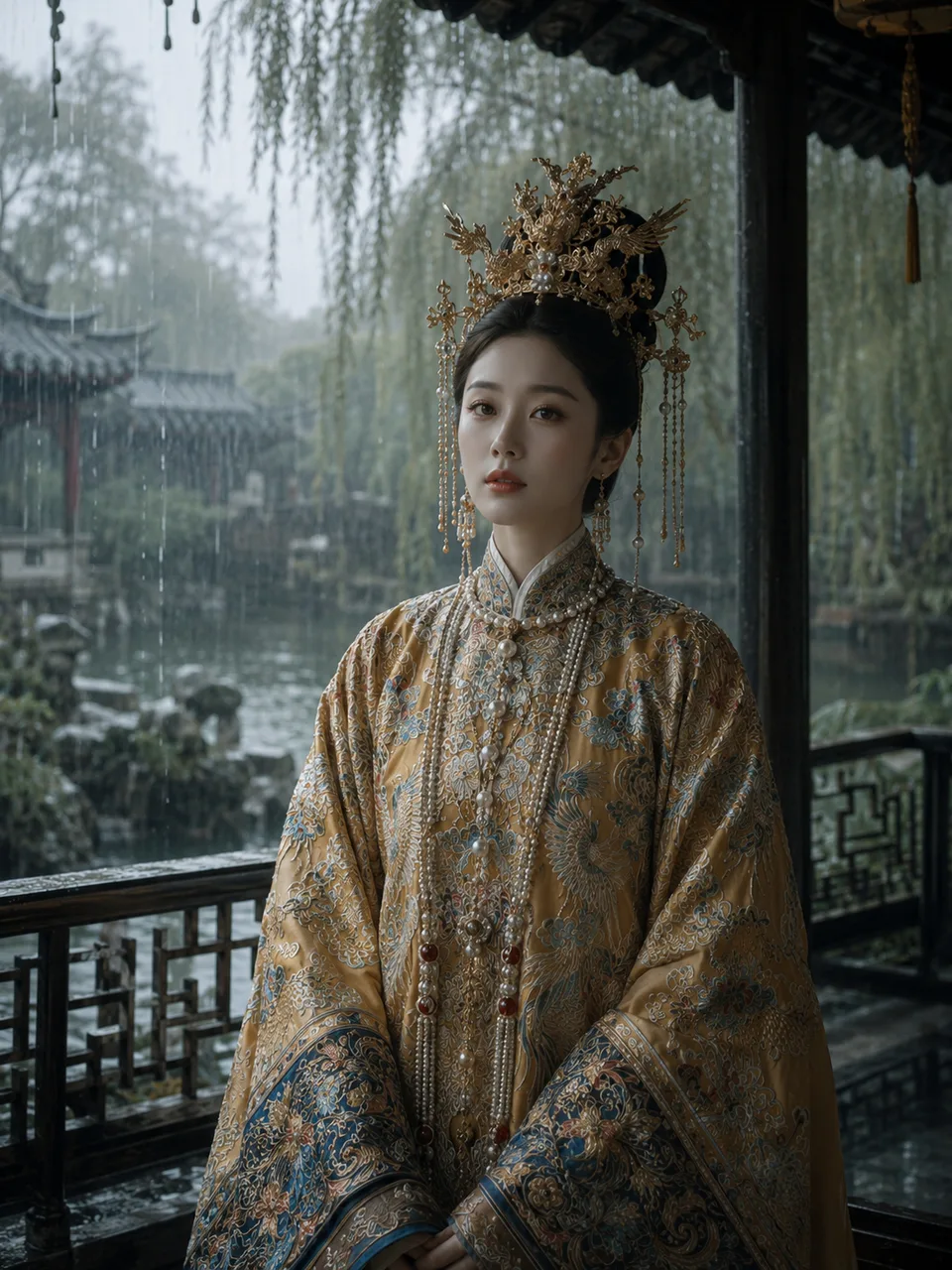 园林听雨 内部概念封面，非正式生成结果